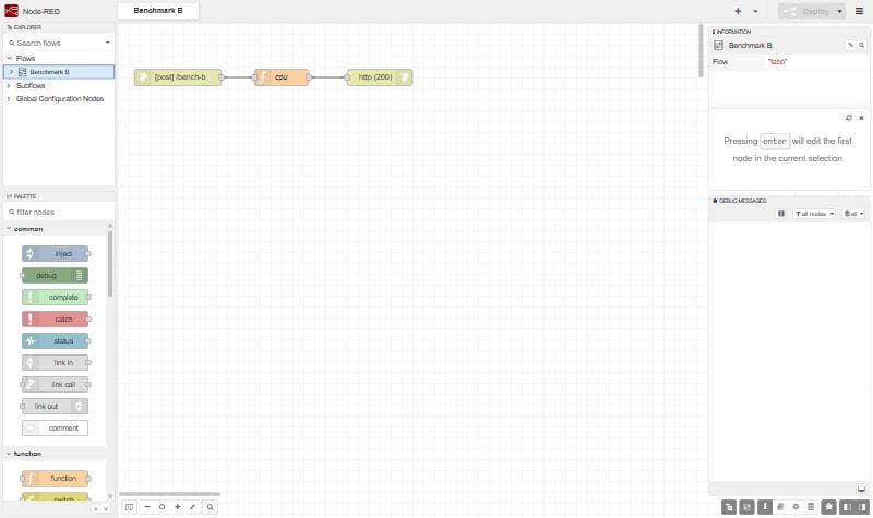 Node-RED opened with no password at all — a sane default on your bench, a problem on a public address.