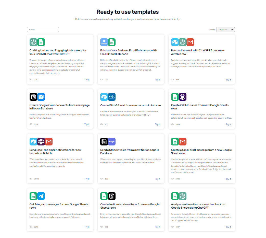 Ready-to-go BPM templates to use on Latenode