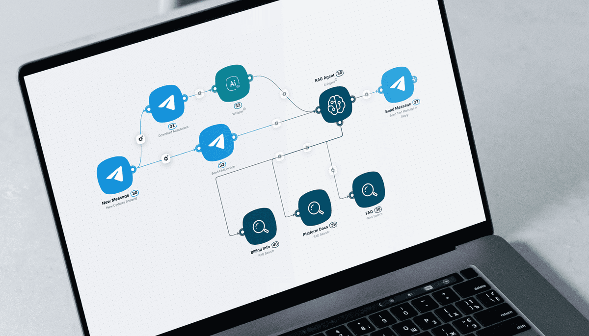 RAG search interface in Latenode — retrieve relevant knowledge chunks from your documents instantly