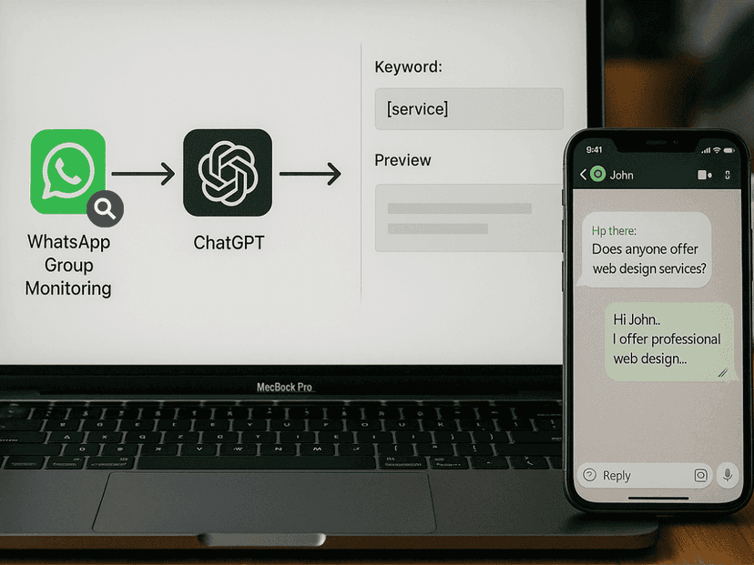 WhatsApp automation template - Group chat monitoring and engagement