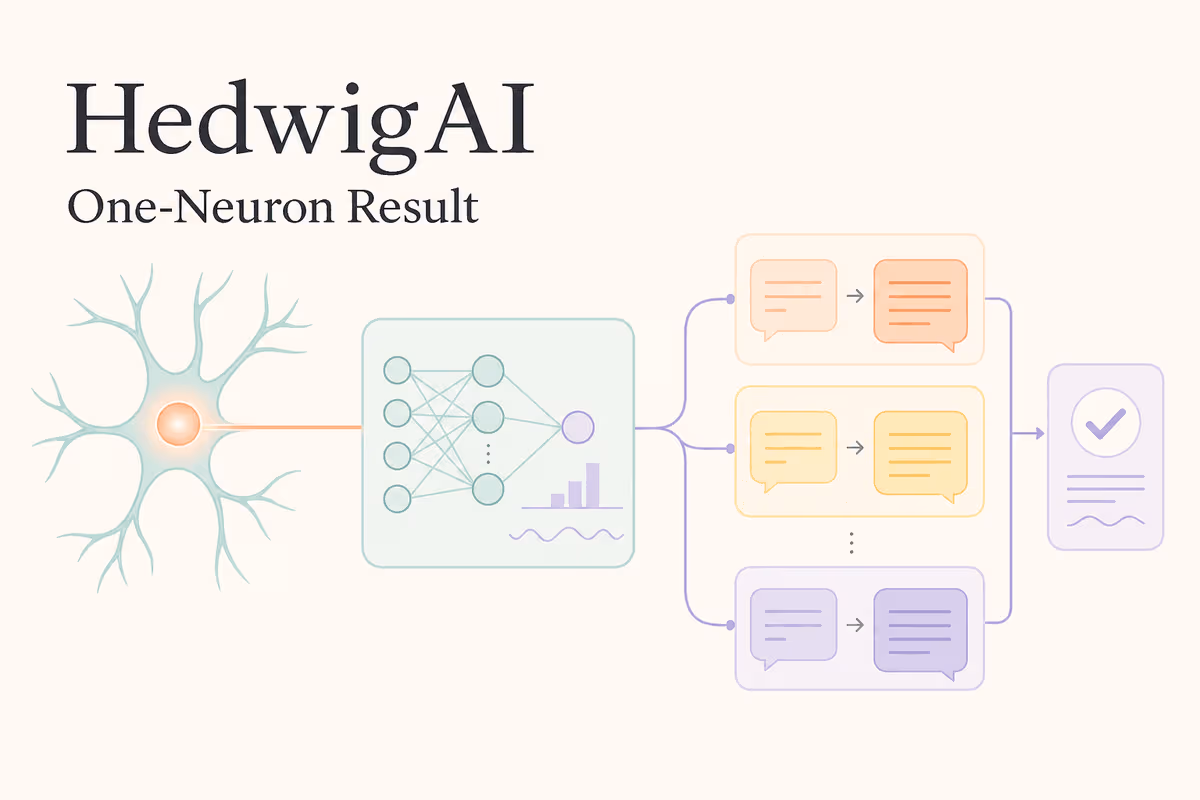 HedwigAI challenges Qwen ‘evil’ recipe with one-neuron result