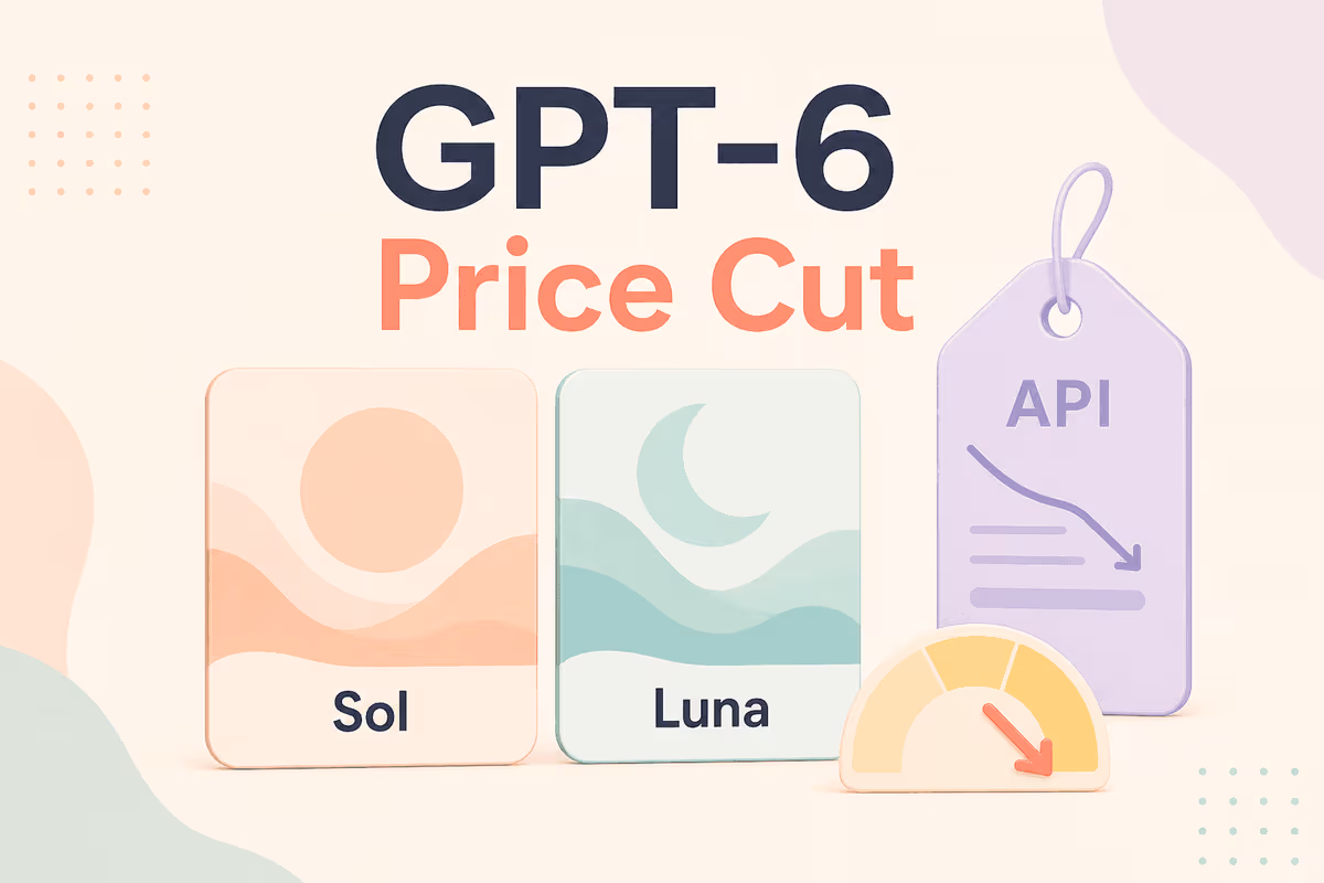 Modelos GPT-6 Sol y Luna de OpenAI con tarifas de API reducidas