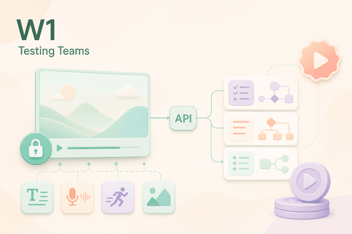 Interface da API Vivix W1 para geração de vídeos