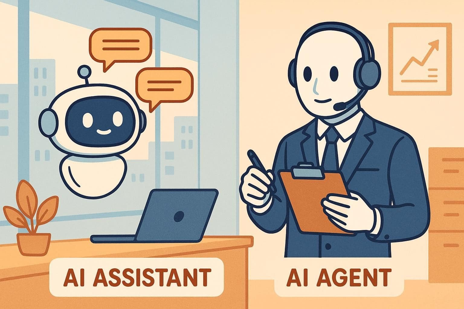AI Assistant vs AI Agent: Key Differences Explained + 5 Decision Criteria for Business Implementation