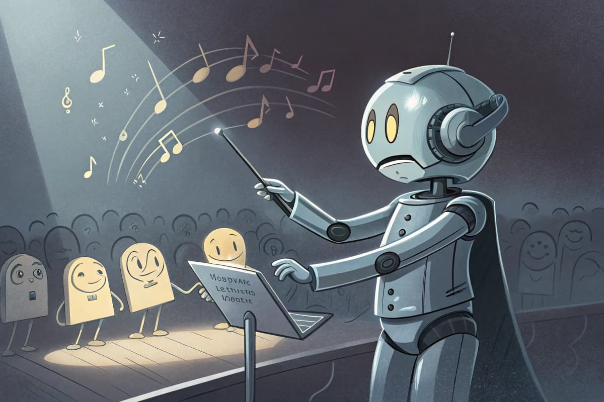 Stylized illustration: A flowing river of data symbols (1s and 0s, arrows) representing data movement.