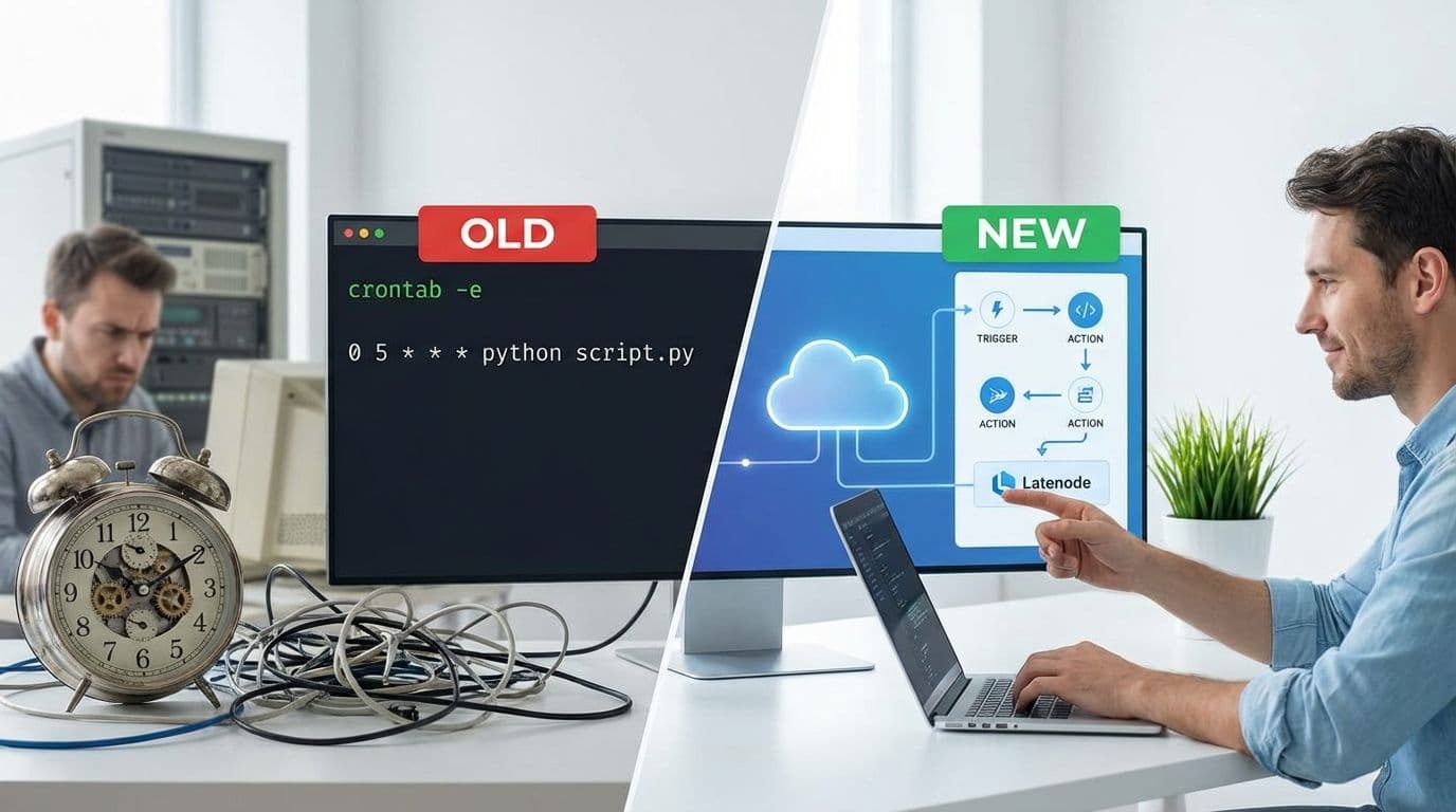 Descubra por que o Latenode para desenvolvedores é o substituto definitivo para scripts cron em Python. Elimine a manutenção do servidor e obtenha hoje mesmo o poder da depuração visual.