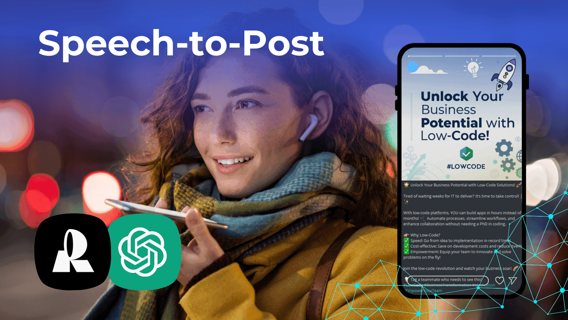 Aperçu de Speech-to-Post 1